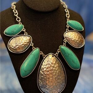 Vintage Silver and Turquoise Statement Necklace